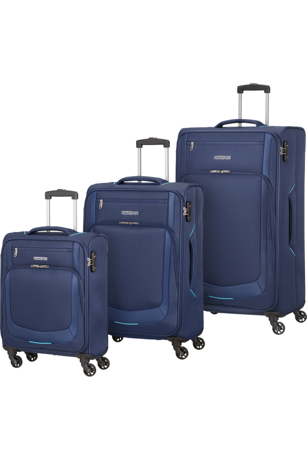 American Tourister Summer Session 3 Pc Set A  Dark Blue/Light Blue